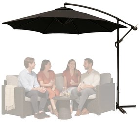 LEAN Bočný záhradný slnečník s nastaviteľným sklonom – 350 x 250 cm, antracitový