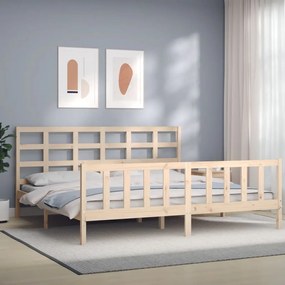 Rám postele s čelom 180x200 cm masívne drevo 3192116