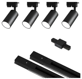 Bodové svietidlo v lištovom systéme 4xGU10/25W/230V 2 m čierna