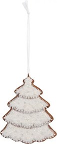 Závesná dekorácia zasnežený perníkový stromček Frosted Ginger - 9*1*10 cm