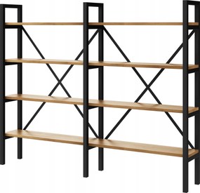 Regál Loft industriálny na knihy dub D4-40 180 cm