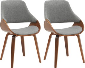 Sada 2 ks jedálenskej stoličky Vangale, látka - orech/sivá