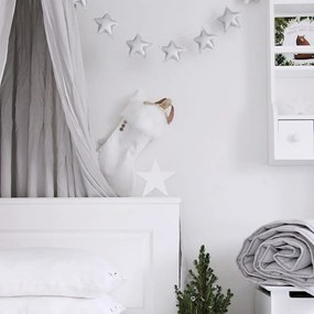 Vianočná pančucha biela s bielou kožušinou 42x26cm