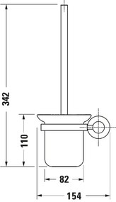 Duravit 99274600 - Nástenná WC kefa D-CODE matná čierna