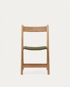 Drevená záhradná stolička v zeleno-prírodnej farbe Dandara – Kave Home