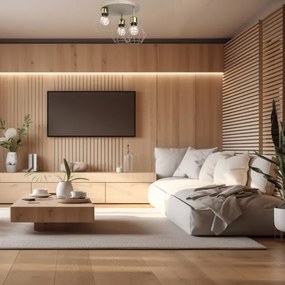 Stropné svietidlo PARKLA 3xE27/15W/230V béžová/zlatá