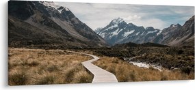 Obraz - Chodník v údolí hory Mt. Cook (120x50 cm)