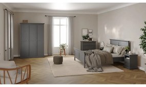 Sivá šatníková skriňa 139x201 cm Paris – Tvilum