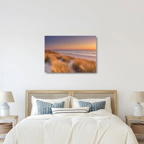 Sklenený obraz - Pláž pri západe slnka (70x50 cm)