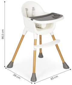 EcoToys Detská stolička na kŕmenie - biela
