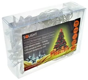 Solight Vianočná reťaz Hviezdy 10 LED modrá, 1,5 m