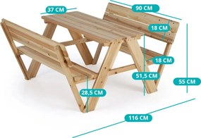 Detský piknikový stôl, prírodný