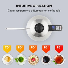 Klarstein Garcon, rýchlovarná kanvica, 1 l, 2000 W, funkcia udržania tepla, husí krk, nehrdzavejúca oceľ