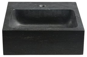 Čierne kamenné umývadlo 30x30 cm Blok – Sapho