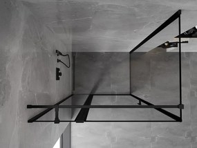 Mexen Mist T, sprchový kút s krídlovými dverami, ľavý, 85 x 100 cm, 8mm číre sklo, čierny profil, 8A4T-100-085-70-70-L