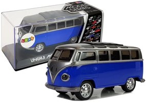 LEAN TOYS Autobus na naťahovanie so svetlom a zvukom - modrý