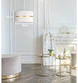 Duolla - Luster na lanku DUO 1xE27/15W/230V pr. 40 cm krémová/zlatá