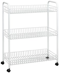 Trojposchodový pojazdný stojan do kúpeľne Metaltex Laundry, 31 × 84 cm