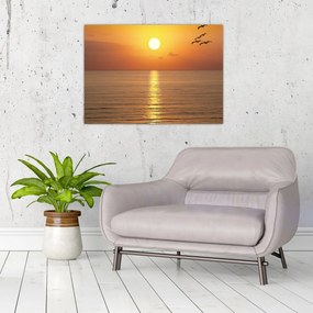 Obraz - Západ slnka nad oceánom (70x50 cm)