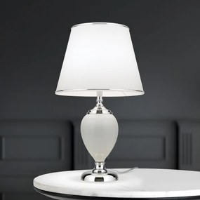 Orion LA 4-1229 - Stolná lampa OVUM 1xE27/40W/230V 48 cm keramika biela/chróm