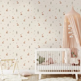 Tapeta lesné líšky a stromy