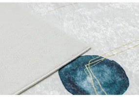 ANDRE 1112 umývací koberec Abstrakcie protišmykový - biely / modrý Veľkosť: 80x150 cm