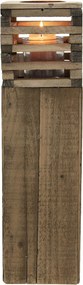 Drevená retro lampáš Pira - 14*14*52 cm