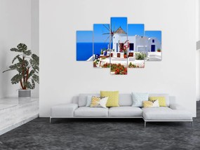 Obraz - Domček v Grécku (150x105 cm)