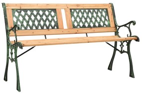 Záhradná lavička 122 cm liatina a jedľové drevo