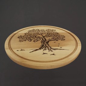 AMADEA Drevená servírovacia doštička - podnos strom, masívne drevo, 30 cm