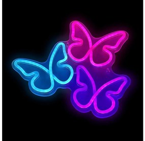 2Kids Toys - LED Neónová nástenná dekorácia LED/5W/USB motýle