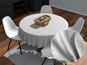 Biante Okrúhly bavlnený saténový obrus ST-012 Svetlo sivý Ø 140 cm