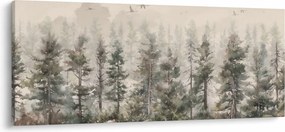 Obraz - Borovicový les I., aquarel (120x50 cm)
