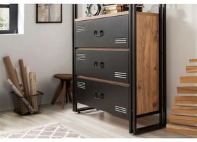 Regálová jednotka Cosmo Cortex Black a AtlanticPine