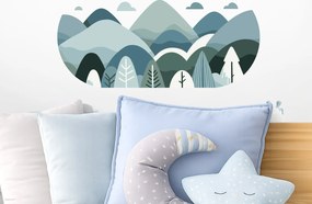 Hory ovál textilní prelepiteľné nálepky na stenu hárok 46 x 20 cm