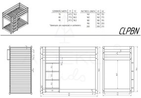 Poschodová detská posteľ s výsuvným lôžkom s úložným priestorom s roštom v prírodnej farbe 80x200 cm CLPBN – Adeko