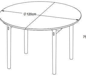 CARNO OKRÚHLY JEDÁLENSKÝ STÔL 165x120 cm