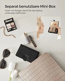 Šperkovnica, ekokoža, šedá, 17x26x18cm