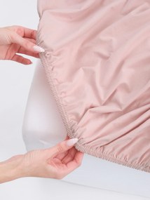 Jersey plachta do postieľky s elastanom Deluxe 60 × 120 cm – staroružová