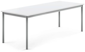 Stôl BORÅS, 1800x700x600 mm, laminát - biela, strieborná