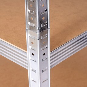 Kovový regál BestBerg BBMS-30 / 120 x 180 x 45 cm / 5 políc / strieborná/hnedá