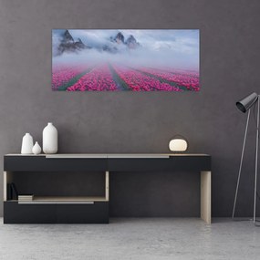 Obraz - Krajina s tulipánovými poľami (120x50 cm)