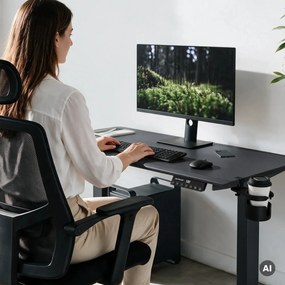 Elektrický stôl s nastavením výšky ergonomický antracitový,1200x600 mm: ARIA