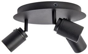 Moderné kúpeľňové bodové svetlo čierne 3-svetlo IP44 - Ducha