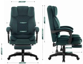 Ergonomická kancelárska stolička HC-1031 s podnožkou - zelená