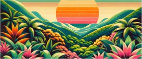 Obraz - Pestrofarebný západ slnka (120x50 cm)