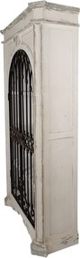 Béžovo-šedá antik drevená skriňa s kovovými detailmi Missi - 102*42*190 cm
