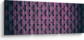 Obraz fialovej textúry (s hodinami) (90x30 cm)