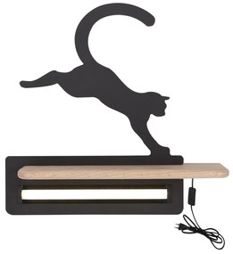 Candellux CAT Nástenné svietidlo 5W LED IQ KIDS WITH CABLE, SWITCH AND PLUG BLACK 21-84439