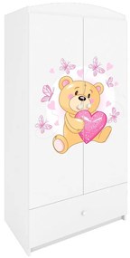 Skriňa Babydreams biela – Medveď s motýľmi